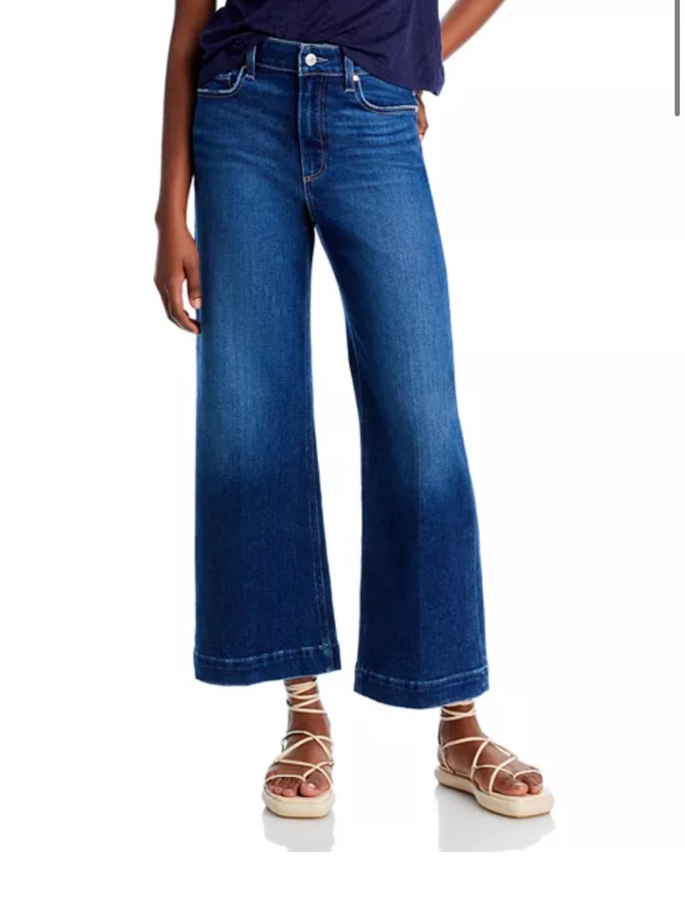 PAIGE Anessa Ankle Wide-Leg Crop Jeans